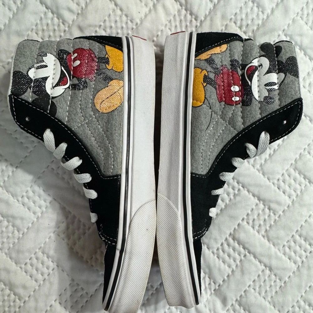 Vans Kids Mickey Mouse Disney Black Gray High-Top Sneakers Size 4 - Picture 5 of 13